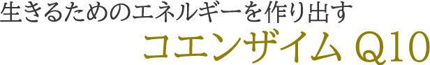 生きるためのエネルギーを作り出すコエンザイムQ10