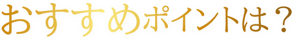 おすすめポイントは？